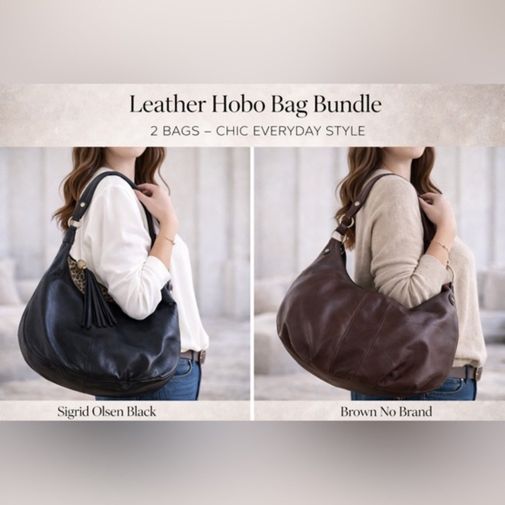 Elegant Brown and Black Leather Handbags